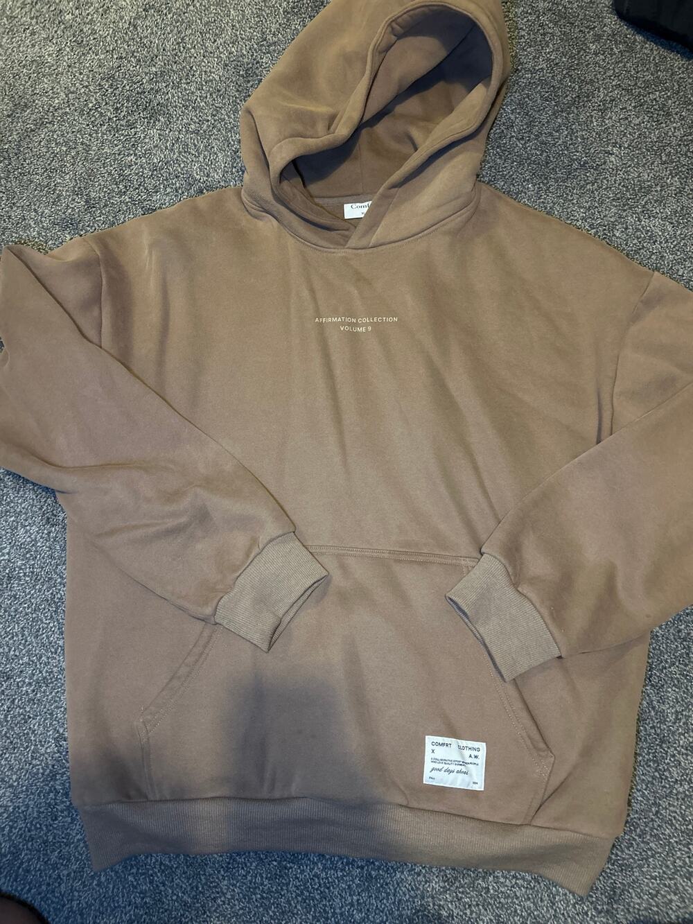 Comfrt affirmation collection mega hoodie brown size xl